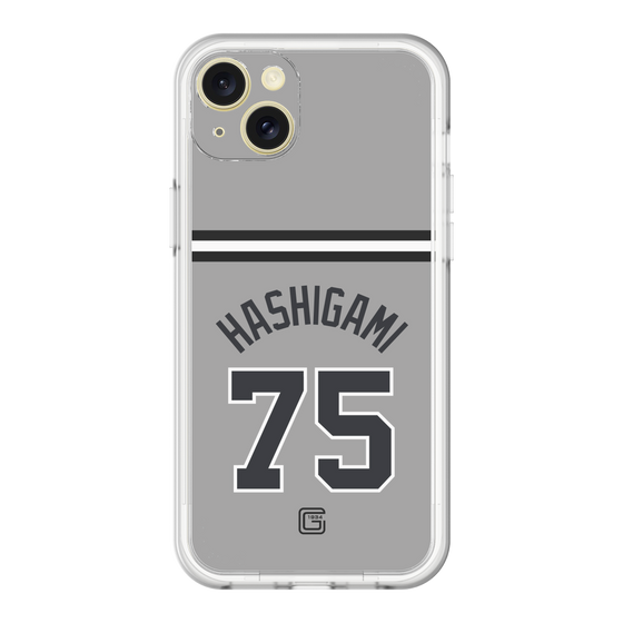 スリムプロテクションプレミアムケース［ 読売ジャイアンツ - #75 HASHIGAMI - ビジター ］