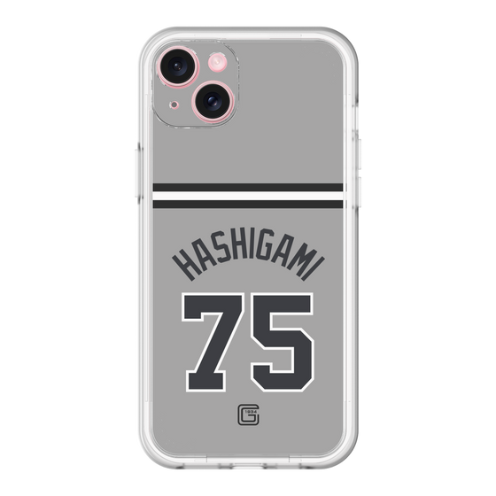 スリムプロテクションプレミアムケース［ 読売ジャイアンツ - #75 HASHIGAMI - ビジター ］