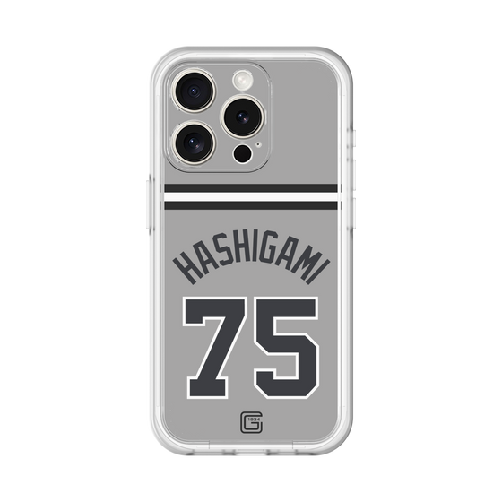 スリムプロテクションプレミアムケース［ 読売ジャイアンツ - #75 HASHIGAMI - ビジター ］