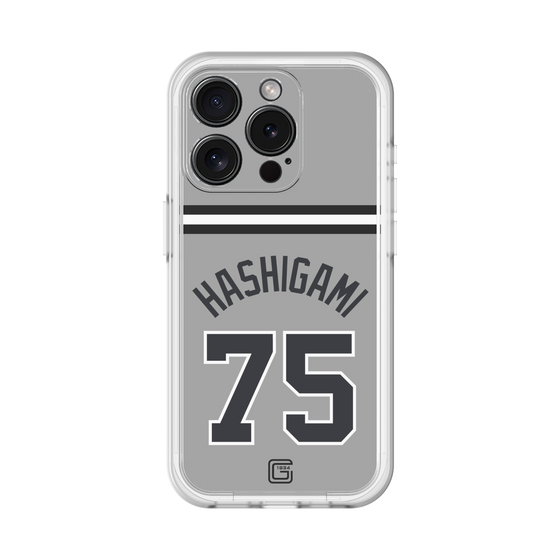 スリムプロテクションプレミアムケース［ 読売ジャイアンツ - #75 HASHIGAMI - ビジター ］