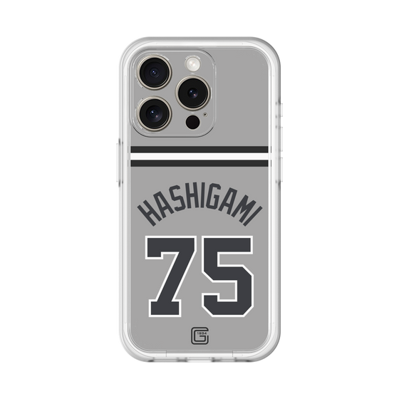 スリムプロテクションプレミアムケース［ 読売ジャイアンツ - #75 HASHIGAMI - ビジター ］