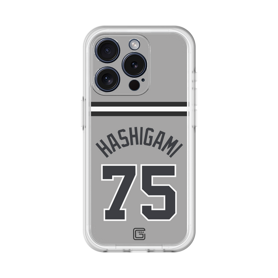 スリムプロテクションプレミアムケース［ 読売ジャイアンツ - #75 HASHIGAMI - ビジター ］