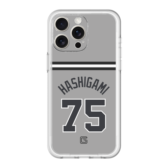 スリムプロテクションプレミアムケース［ 読売ジャイアンツ - #75 HASHIGAMI - ビジター ］