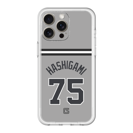 スリムプロテクションプレミアムケース［ 読売ジャイアンツ - #75 HASHIGAMI - ビジター ］