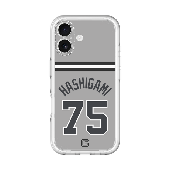 スリムプロテクションプレミアムケース［ 読売ジャイアンツ - #75 HASHIGAMI - ビジター ］