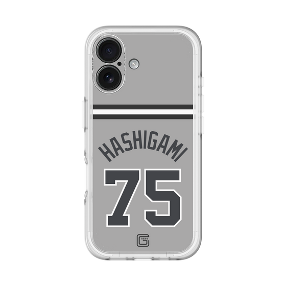 スリムプロテクションプレミアムケース［ 読売ジャイアンツ - #75 HASHIGAMI - ビジター ］