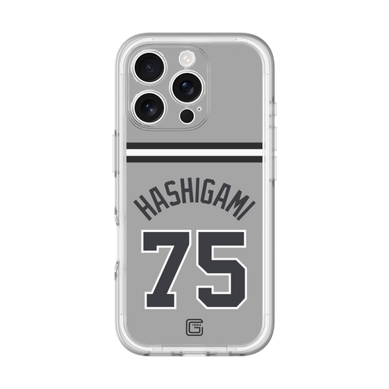スリムプロテクションプレミアムケース［ 読売ジャイアンツ - #75 HASHIGAMI - ビジター ］