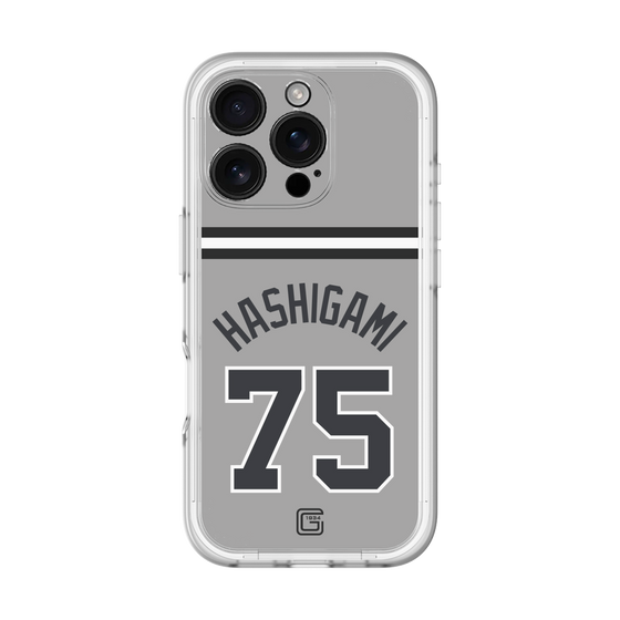 スリムプロテクションプレミアムケース［ 読売ジャイアンツ - #75 HASHIGAMI - ビジター ］