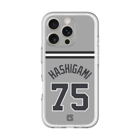 スリムプロテクションプレミアムケース［ 読売ジャイアンツ - #75 HASHIGAMI - ビジター ］