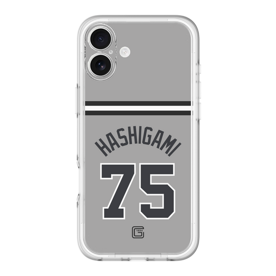 スリムプロテクションプレミアムケース［ 読売ジャイアンツ - #75 HASHIGAMI - ビジター ］