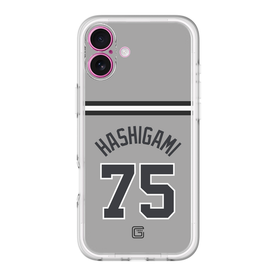 スリムプロテクションプレミアムケース［ 読売ジャイアンツ - #75 HASHIGAMI - ビジター ］