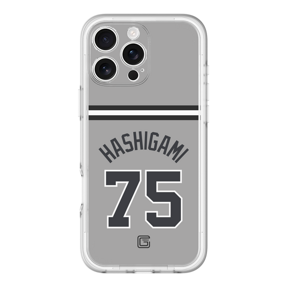 スリムプロテクションプレミアムケース［ 読売ジャイアンツ - #75 HASHIGAMI - ビジター ］