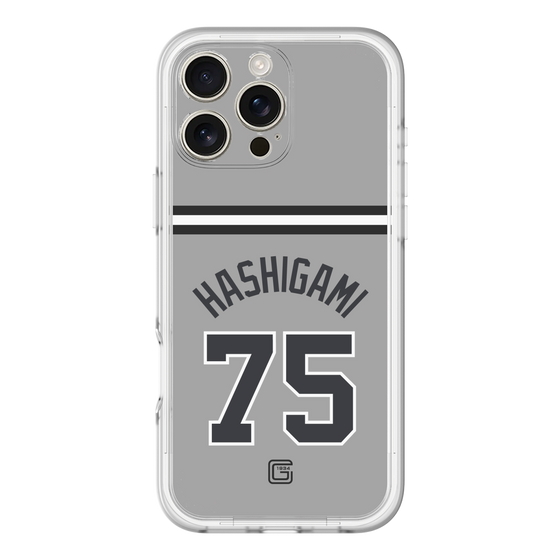 スリムプロテクションプレミアムケース［ 読売ジャイアンツ - #75 HASHIGAMI - ビジター ］
