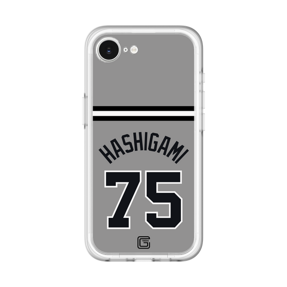 スリムプロテクションプレミアムケース［ 読売ジャイアンツ - #75 HASHIGAMI - ビジター ］
