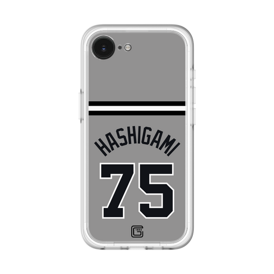 スリムプロテクションプレミアムケース［ 読売ジャイアンツ - #75 HASHIGAMI - ビジター ］