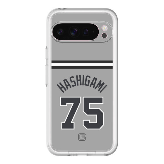 スリムプロテクションプレミアムケース［ 読売ジャイアンツ - #75 HASHIGAMI - ビジター ］