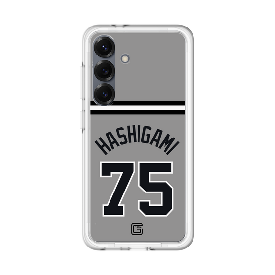 スリムプロテクションプレミアムケース［ 読売ジャイアンツ - #75 HASHIGAMI - ビジター ］
