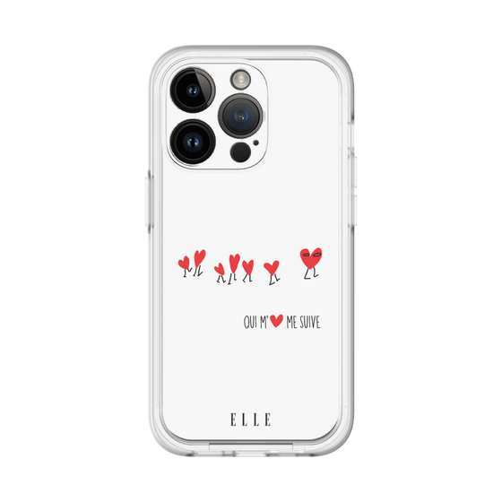 スリムプロテクションプレミアムケース［ ELLE - Let who love me follow me - ホワイト ］