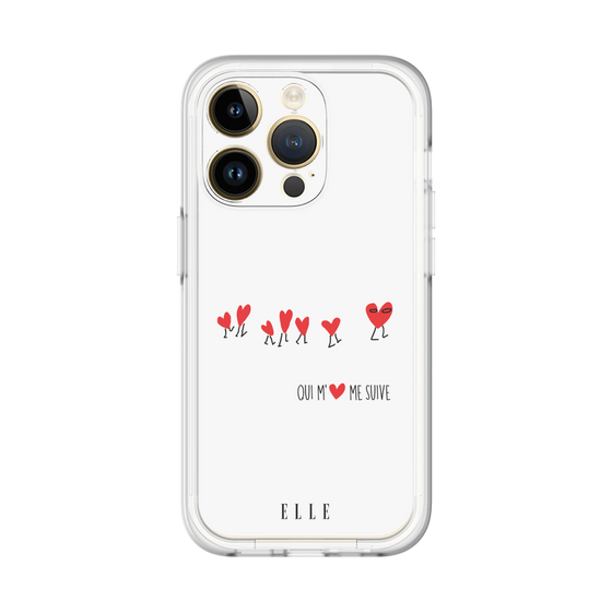 スリムプロテクションプレミアムケース［ ELLE - Let who love me follow me - ホワイト ］
