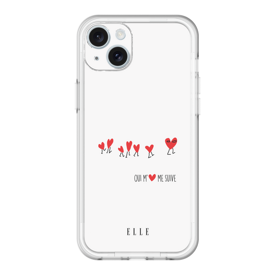 スリムプロテクションプレミアムケース［ ELLE - Let who love me follow me - ホワイト ］