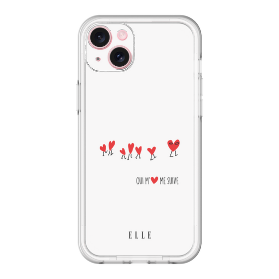 スリムプロテクションプレミアムケース［ ELLE - Let who love me follow me - ホワイト ］