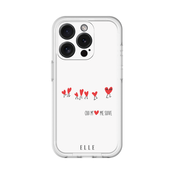 スリムプロテクションプレミアムケース［ ELLE - Let who love me follow me - ホワイト ］
