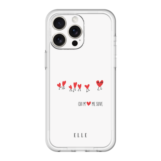 スリムプロテクションプレミアムケース［ ELLE - Let who love me follow me - ホワイト ］