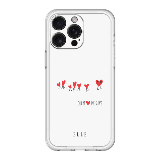 スリムプロテクションプレミアムケース［ ELLE - Let who love me follow me - ホワイト ］