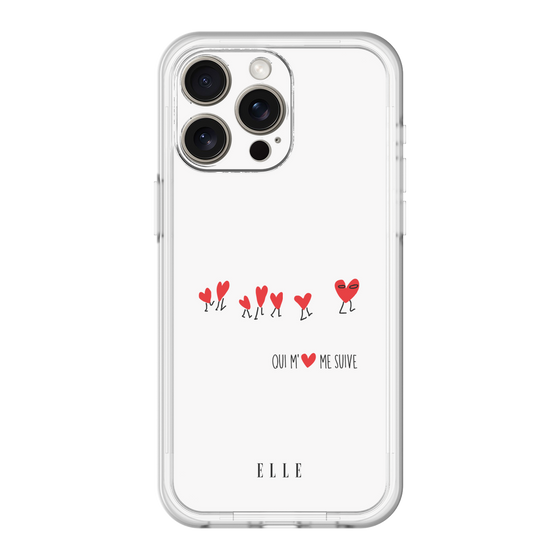 スリムプロテクションプレミアムケース［ ELLE - Let who love me follow me - ホワイト ］