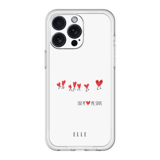 スリムプロテクションプレミアムケース［ ELLE - Let who love me follow me - ホワイト ］