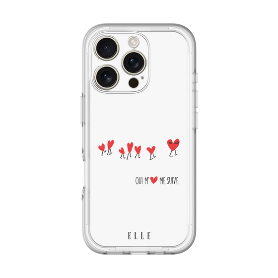 スリムプロテクションプレミアムケース［ ELLE - Let who love me follow me - ホワイト ］