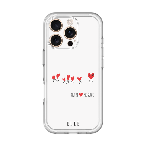 スリムプロテクションプレミアムケース［ ELLE - Let who love me follow me - ホワイト ］