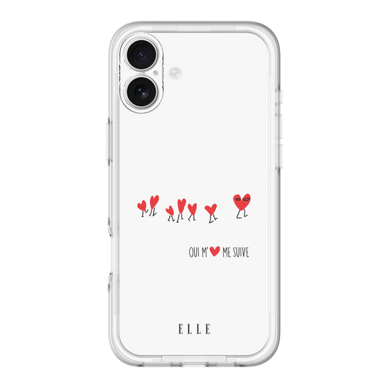 スリムプロテクションプレミアムケース［ ELLE - Let who love me follow me - ホワイト ］