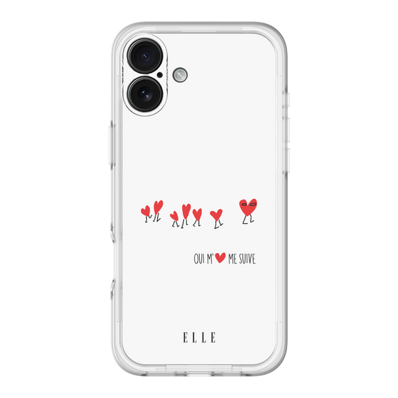 スリムプロテクションプレミアムケース［ ELLE - Let who love me follow me - ホワイト ］