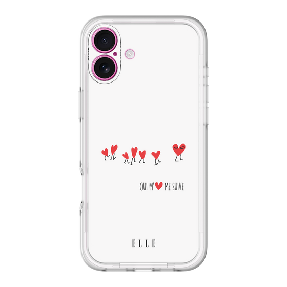 スリムプロテクションプレミアムケース［ ELLE - Let who love me follow me - ホワイト ］