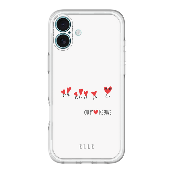 スリムプロテクションプレミアムケース［ ELLE - Let who love me follow me - ホワイト ］