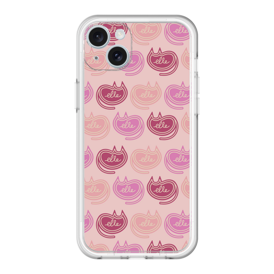 スリムプロテクションプレミアムケース［ ELLE - Cat Pattern - ピンク ］