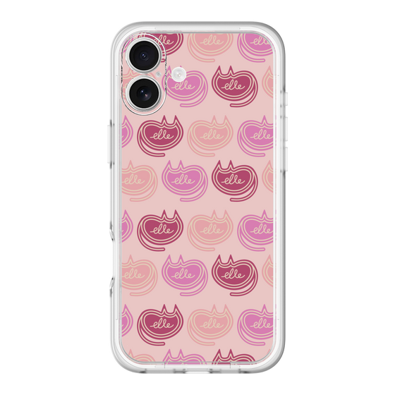 スリムプロテクションプレミアムケース［ ELLE - Cat Pattern - ピンク ］