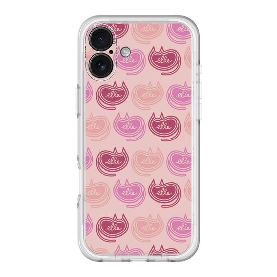 スリムプロテクションプレミアムケース［ ELLE - Cat Pattern - ピンク ］