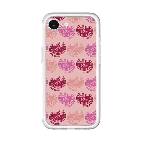 スリムプロテクションプレミアムケース［ ELLE - Cat Pattern - ピンク ］
