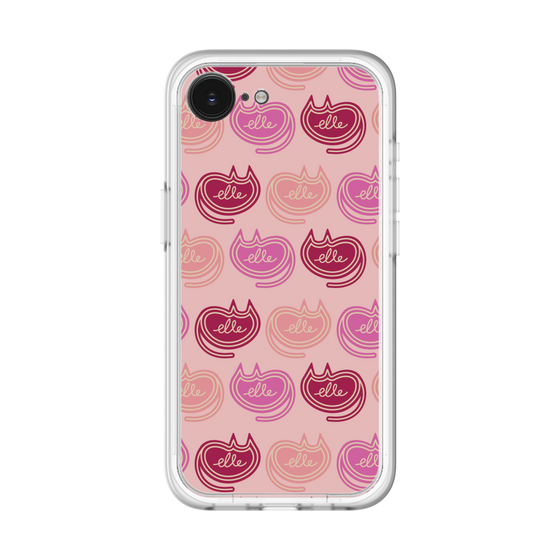 スリムプロテクションプレミアムケース［ ELLE - Cat Pattern - ピンク ］