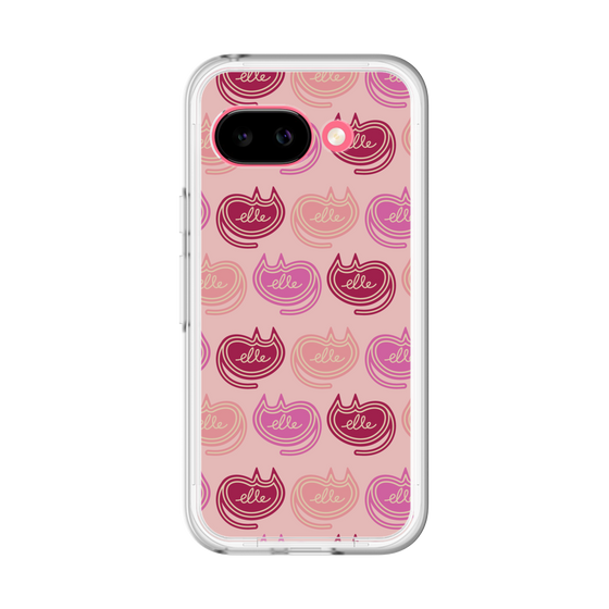 スリムプロテクションプレミアムケース［ ELLE - Cat Pattern - ピンク ］