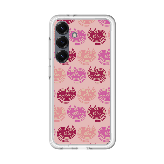 スリムプロテクションプレミアムケース［ ELLE - Cat Pattern - ピンク ］