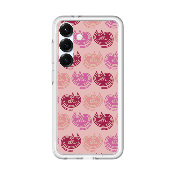 スリムプロテクションプレミアムケース［ ELLE - Cat Pattern - ピンク ］