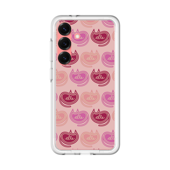 スリムプロテクションプレミアムケース［ ELLE - Cat Pattern - ピンク ］