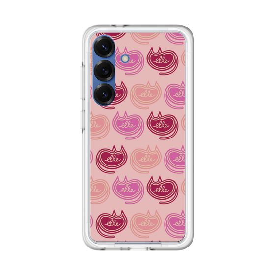 スリムプロテクションプレミアムケース［ ELLE - Cat Pattern - ピンク ］
