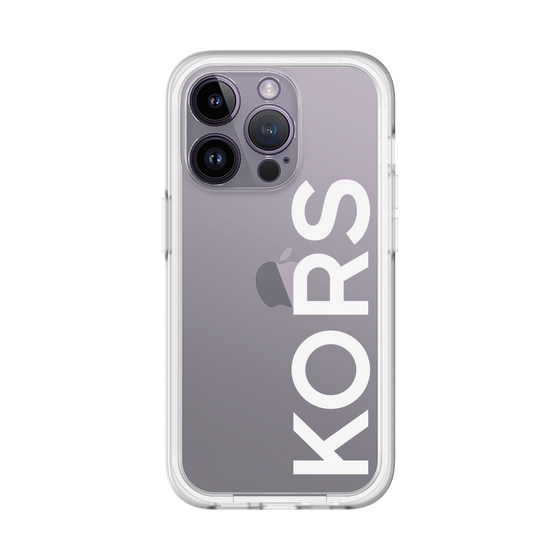 スリムプロテクションプレミアムケース［ MICHAEL KORS - Logo - White ］