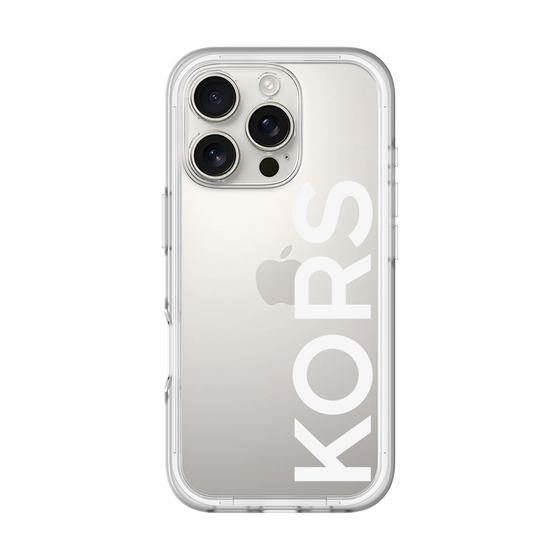 スリムプロテクションプレミアムケース［ MICHAEL KORS - Logo - White ］