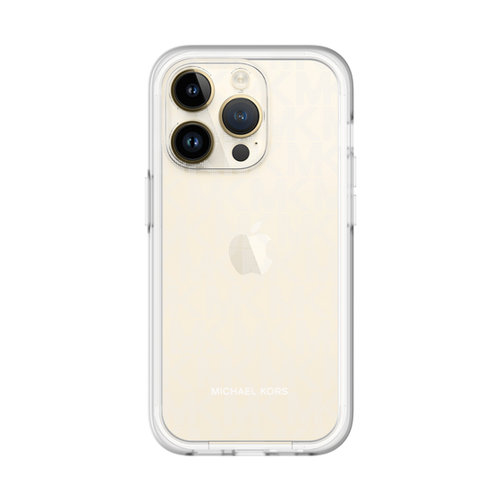 スリムプロテクションプレミアムケース［ MICHAEL KORS - Signiture - Clear White ］