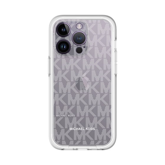 スリムプロテクションプレミアムケース［ MICHAEL KORS - Signiture - Clear White ］
